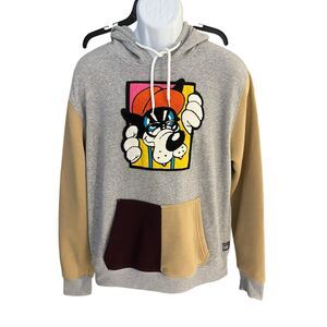 Southpole men's L dog puff print colorblock hoodie